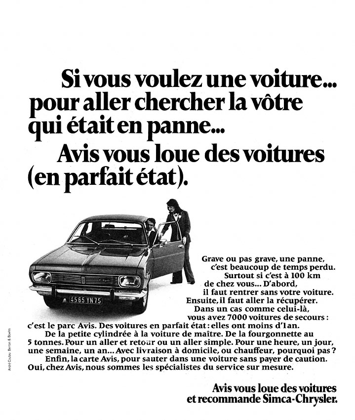 Advert Avis 1973