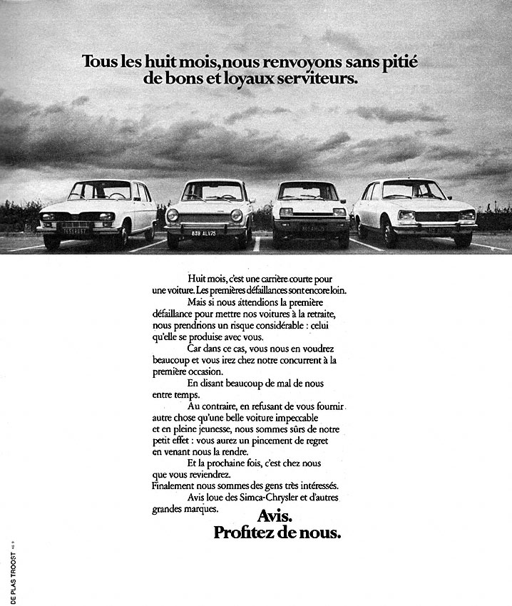 Advert Avis 1975