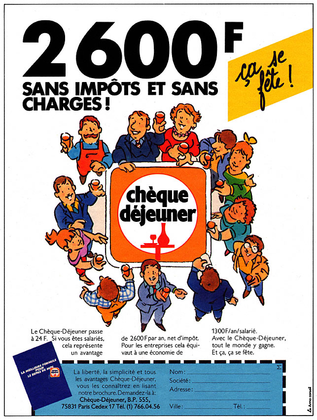 Advert Chque djeuner 1984