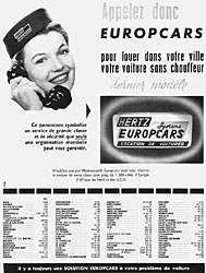 Advert Europcar 1958