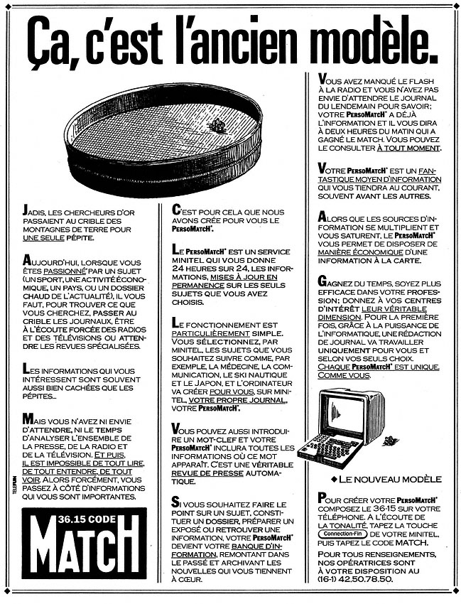 Advert Minitel 1987