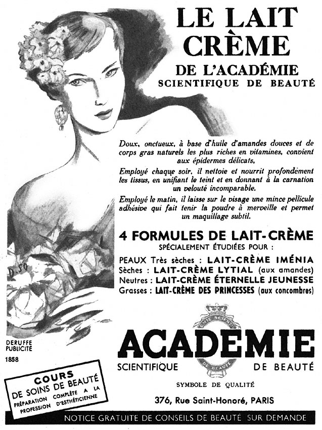 Advert Acadmie de Beaut 1952