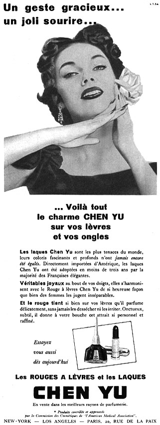 Advert Chen Yu 1954