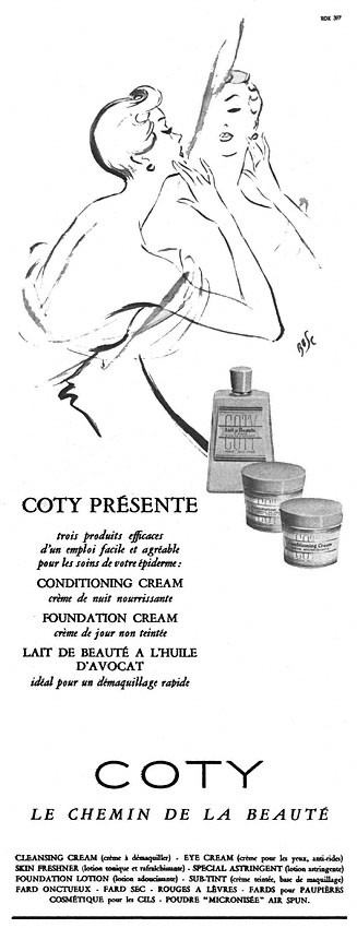 Advert Coty 1950