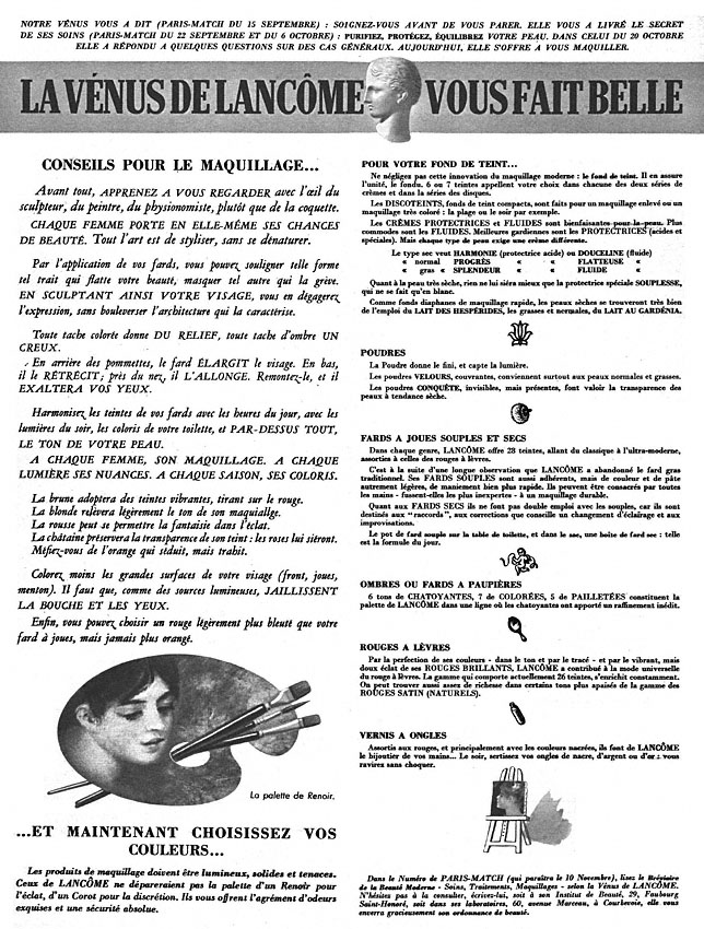 Advert Lancme 1951