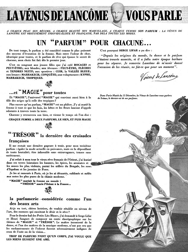 Advert Lancme 1952