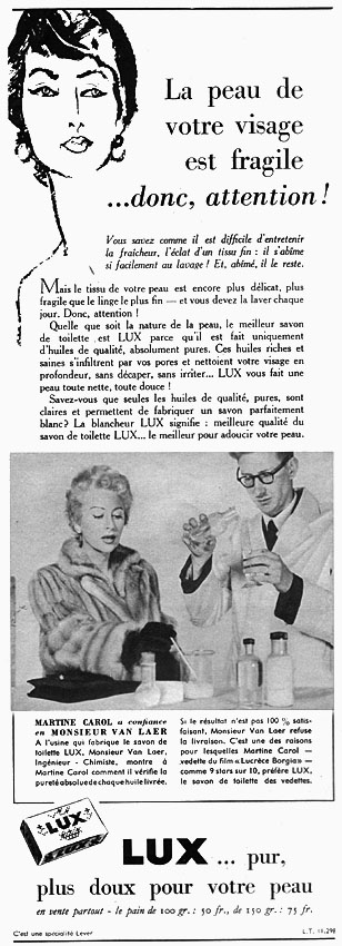 Advert Lux 1954