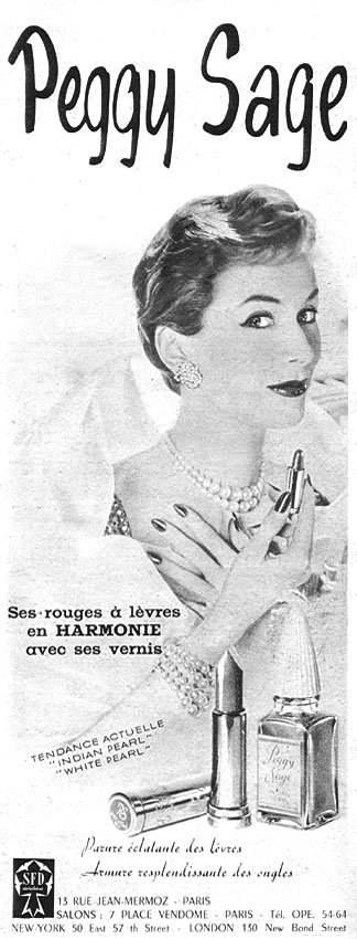 Advert Peggy Sage 1954