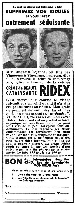 Advert Ridex 1953