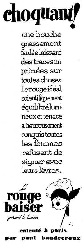 Advert Rouge baiser 1953