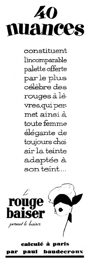 Advert Rouge baiser 1953