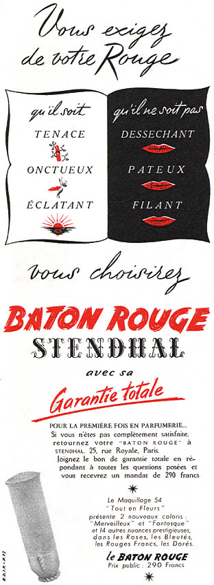 Advert Stendhal 1954