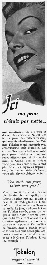 Advert Tokalon 1955