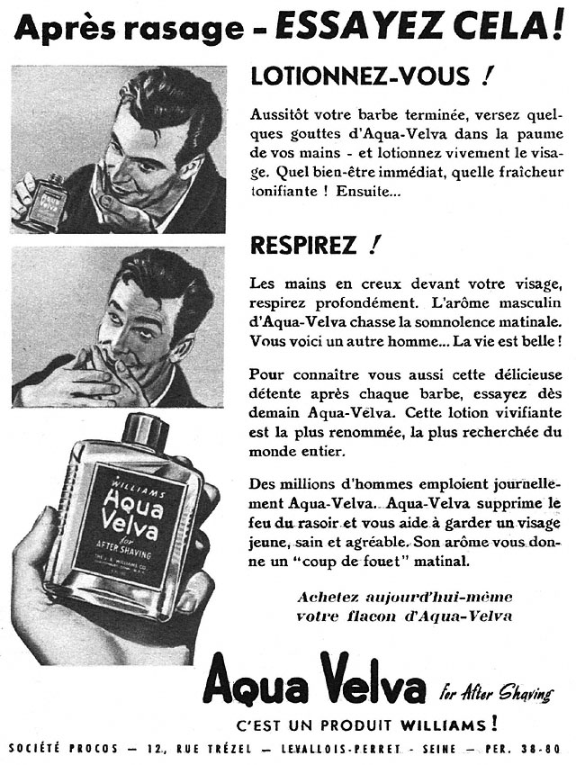 Advert Aqua Velva 1951