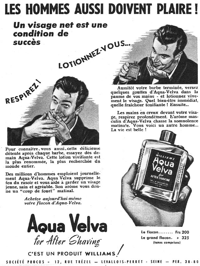 Advert Aqua Velva 1951