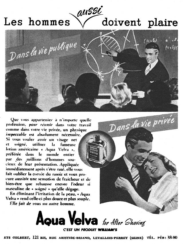 Advert Aqua Velva 1949