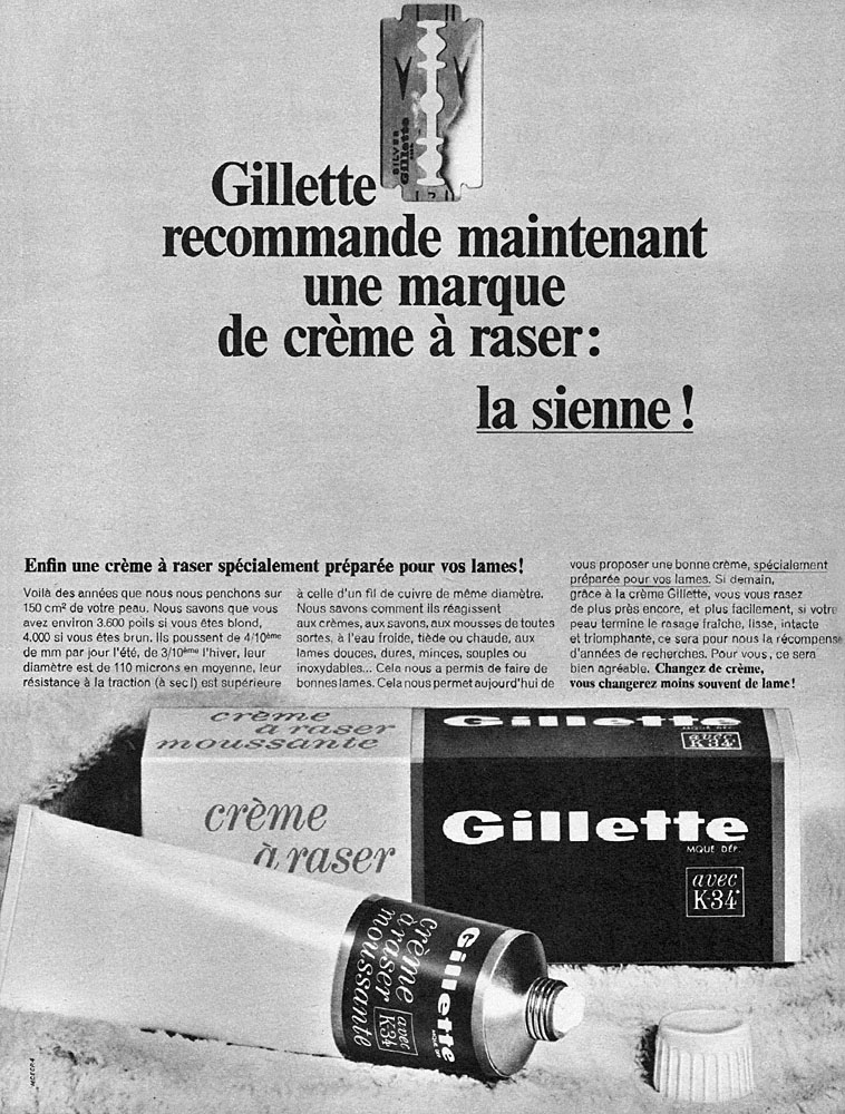 Advert Gilette 1965