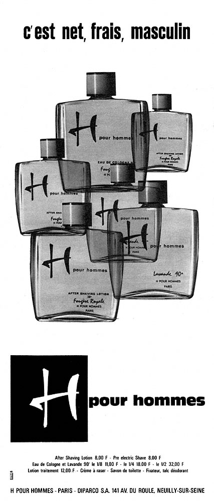 Advert H pour Hommes 1963