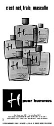 Advert H pour Hommes 1963