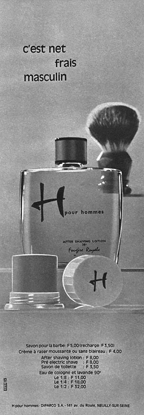 Advert H pour Hommes 1964