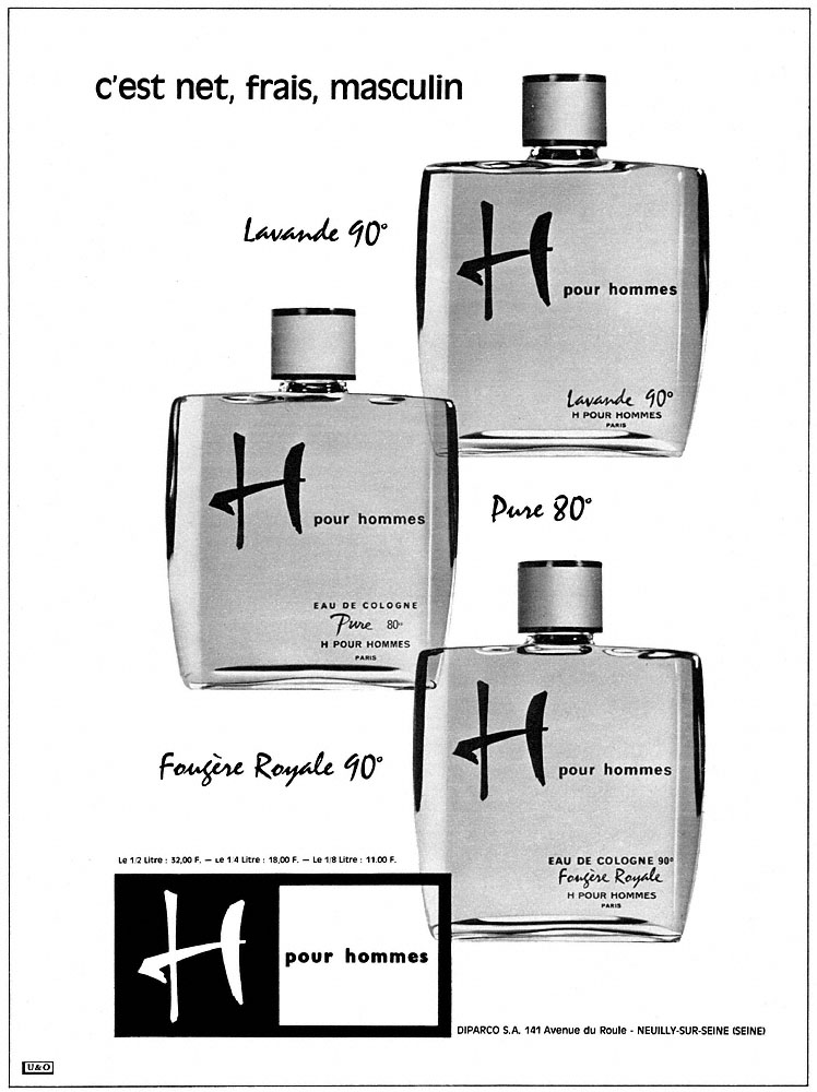Advert H pour Hommes 1964