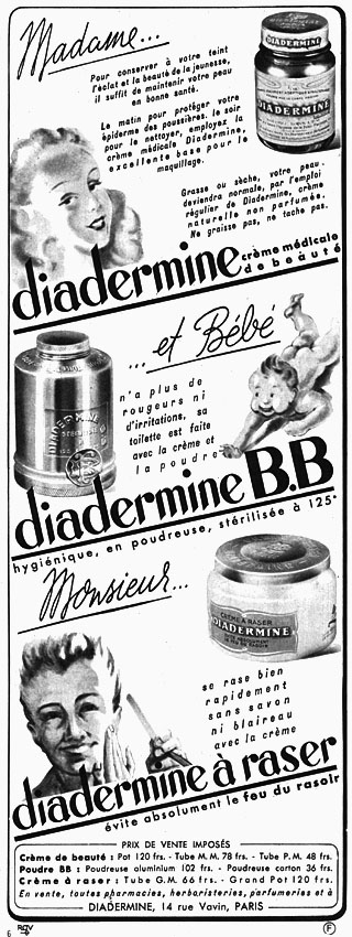 Advert Diadermine 1949