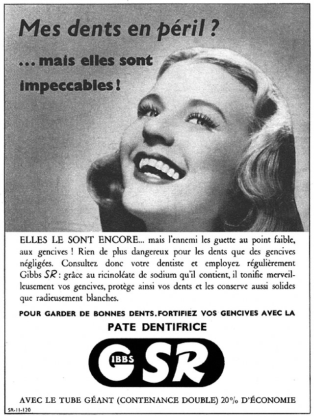 Advert Gibbs 1950