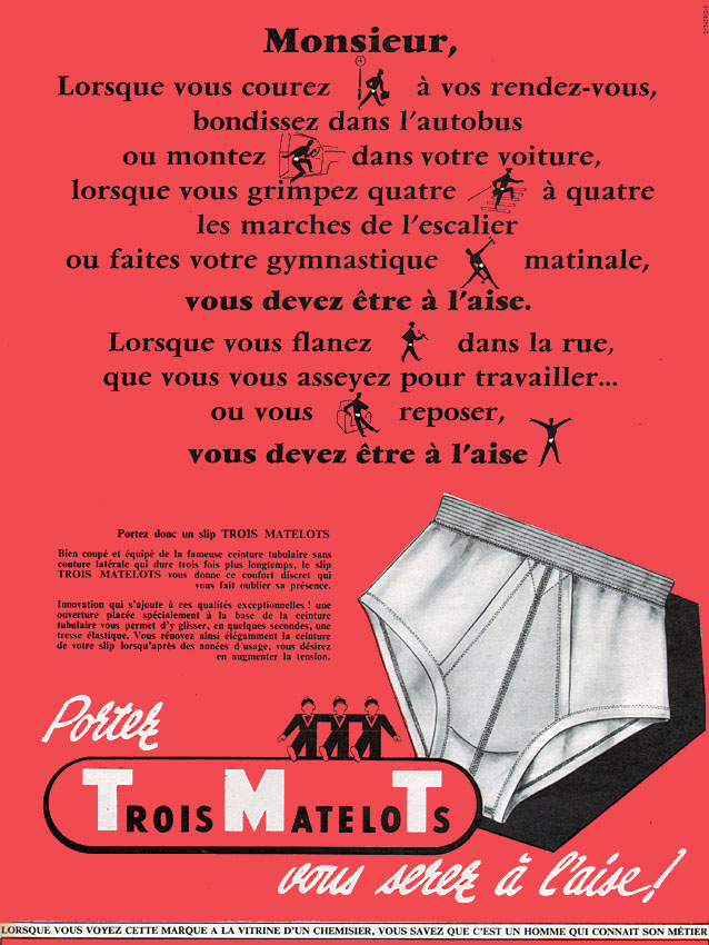 Advert Trois matelots 1955