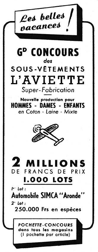 Advert Aviette 1952