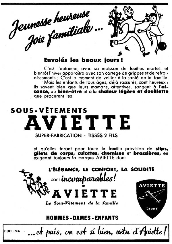 Advert Aviette 1953