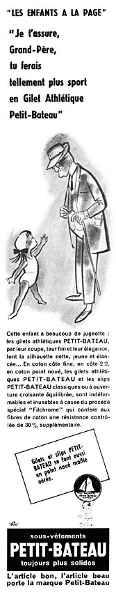 Advert Petit bateau 1956