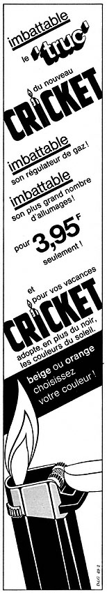 Advert Cricket 1969