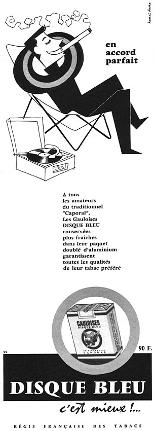 Advert Disque bleu 1956