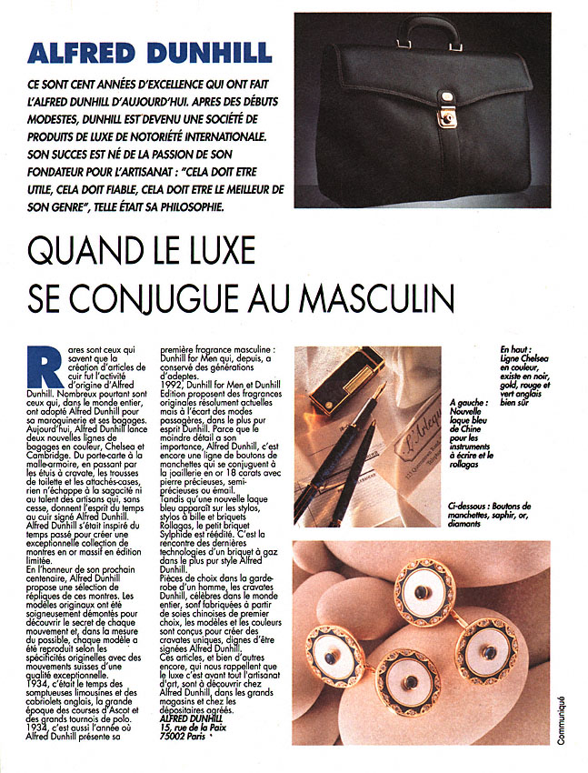 Advert Dunhill 1992