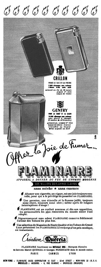 Advert Flaminaire 1949