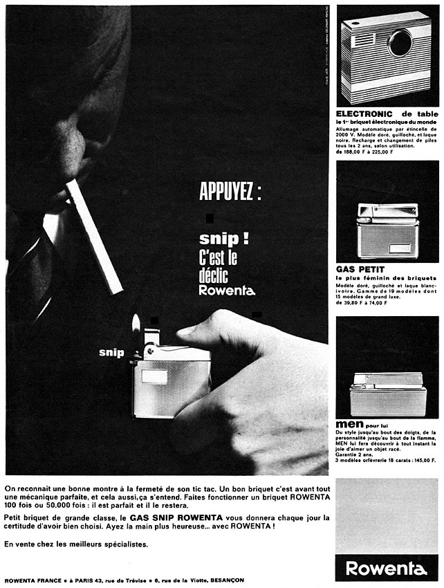 Advert Rowenta 1965