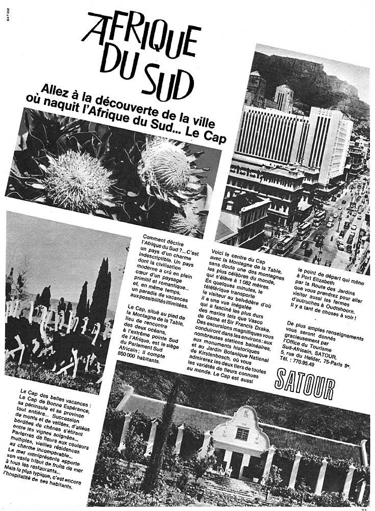 Advert Afrique du Sud 1967