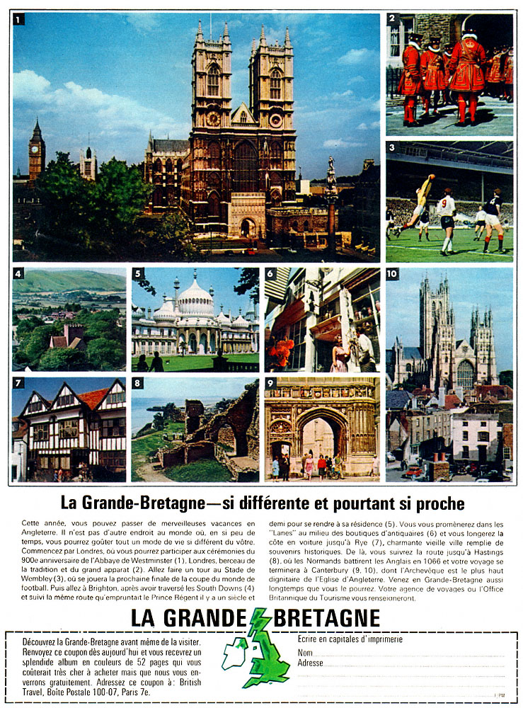 Advert Angleterre 1966