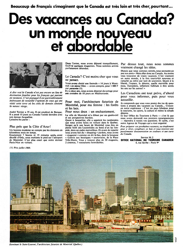 Advert Canada 1969
