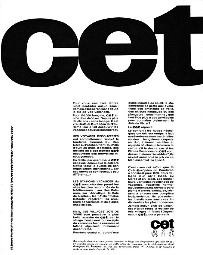 Advert Cet 1963