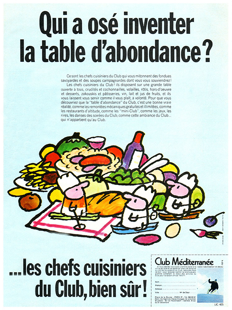 Advert Club M�diterrann�e 1970