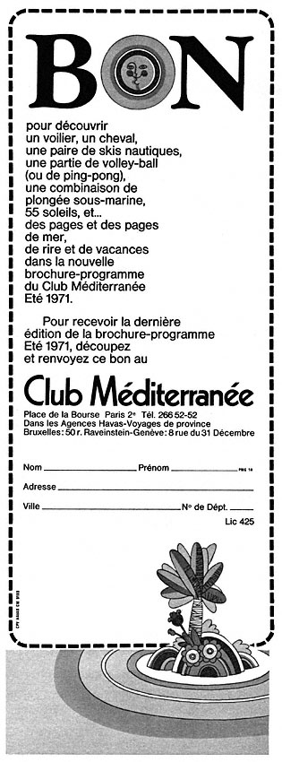 Advert Club Mditerranne 1971