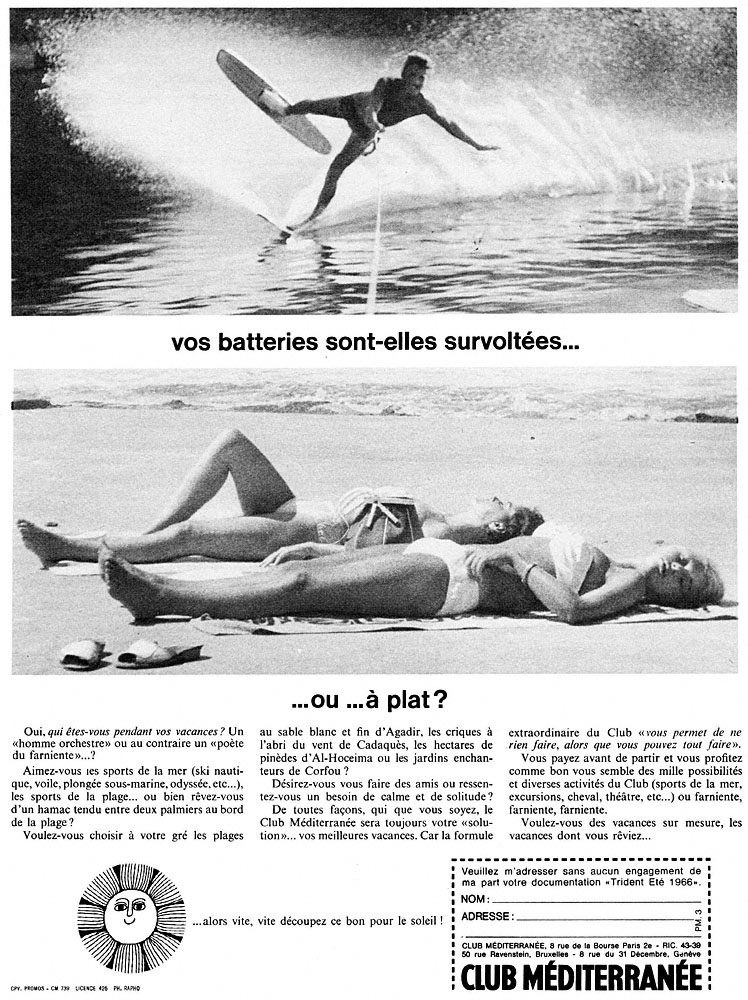 Advert Club M�diterrann�e 1966