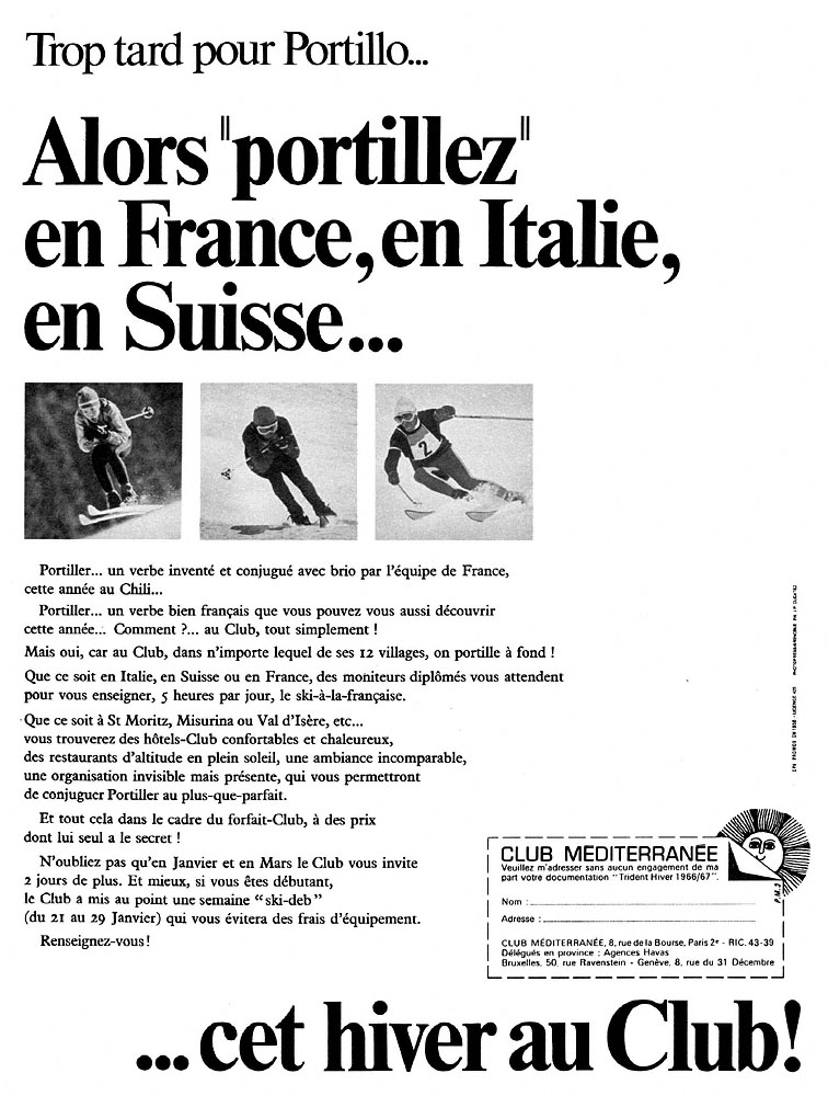 Advert Club M�diterrann�e 1966