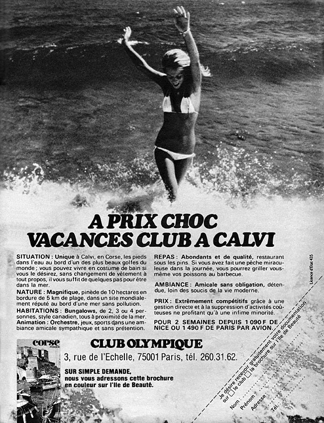 Advert Club Olympique 1977