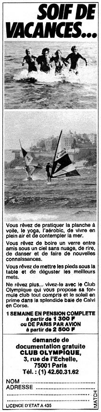 Advert Club Olympique 1986