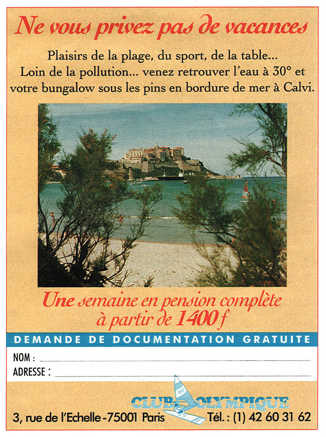 Advert Club Olympique 1996