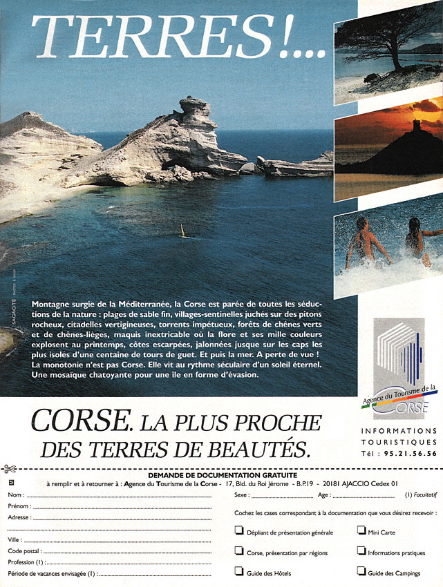 Advert Corse 1995