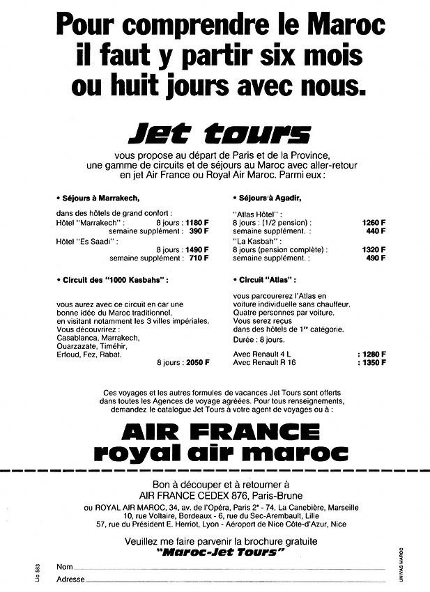 Advert Jet Tours 1971
