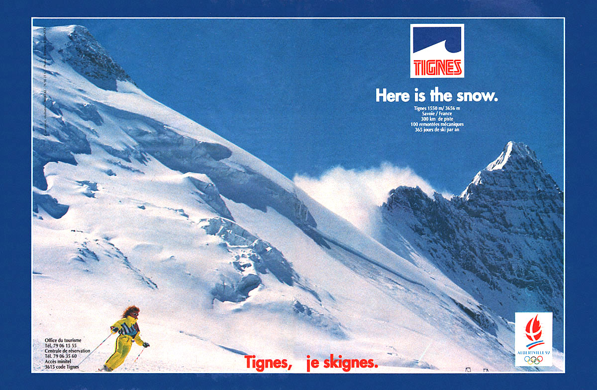 Advert Tignes 1991